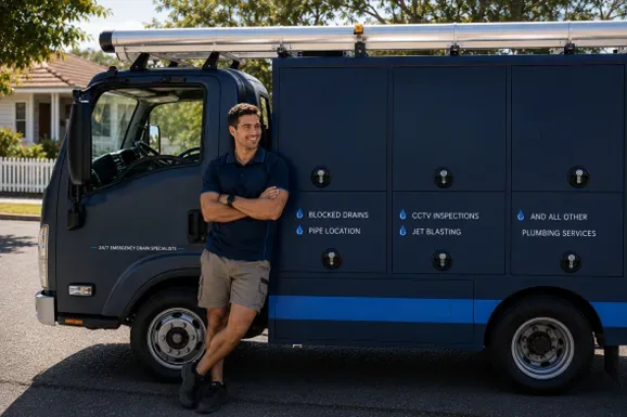 Licensed Parramatta plumber at the van