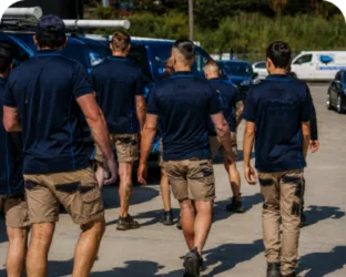 Licensed gas fitters completing a Parramatta job
